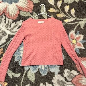 Pink Cable Knit Sweater loft size extra small
